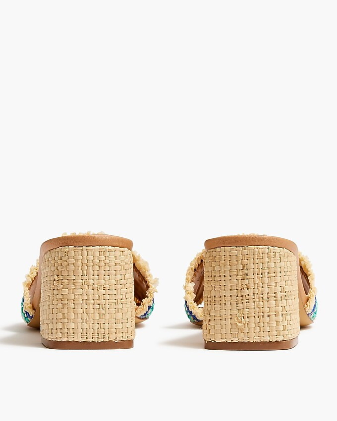 Faux-raffia heeled sandals | J.Crew Factory