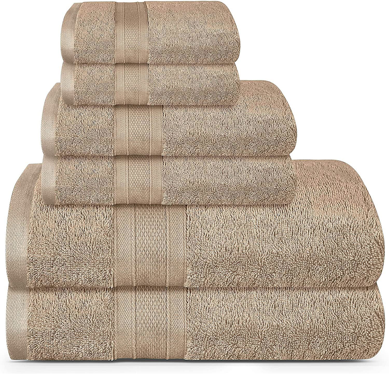 TRIDENT Soft and Plush, 100% Cotton, Highly Absorbent, Bathroom Towels, Super Soft, 6 Piece Towel... | Walmart (US)