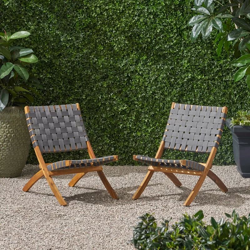 Oak Park Acacia Outdoor Dining Side Chair (Set of 2) | Wayfair North America