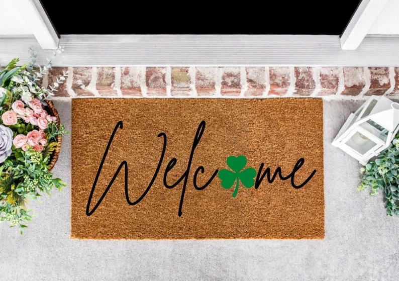 Welcome Shamrock Doormat St Patrick's Day Decor St | Etsy | Etsy (US)