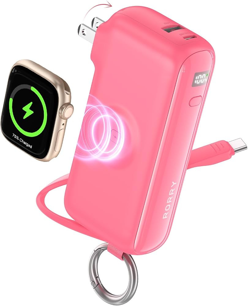 RORRY Flow Portable Charger, 10000mAh 40W Fast Charging Power Bank with Built-in USB C Cable and ... | Amazon (US)