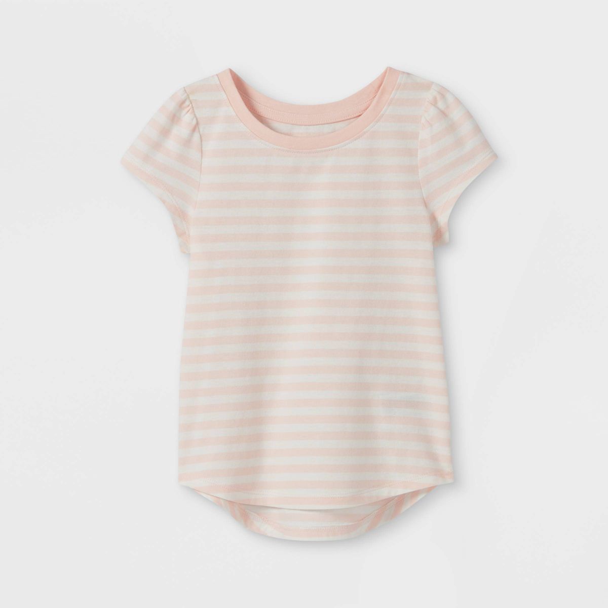 Toddler Girls' Striped Short Sleeve T-Shirt - Cat & Jack™ Peach | Target