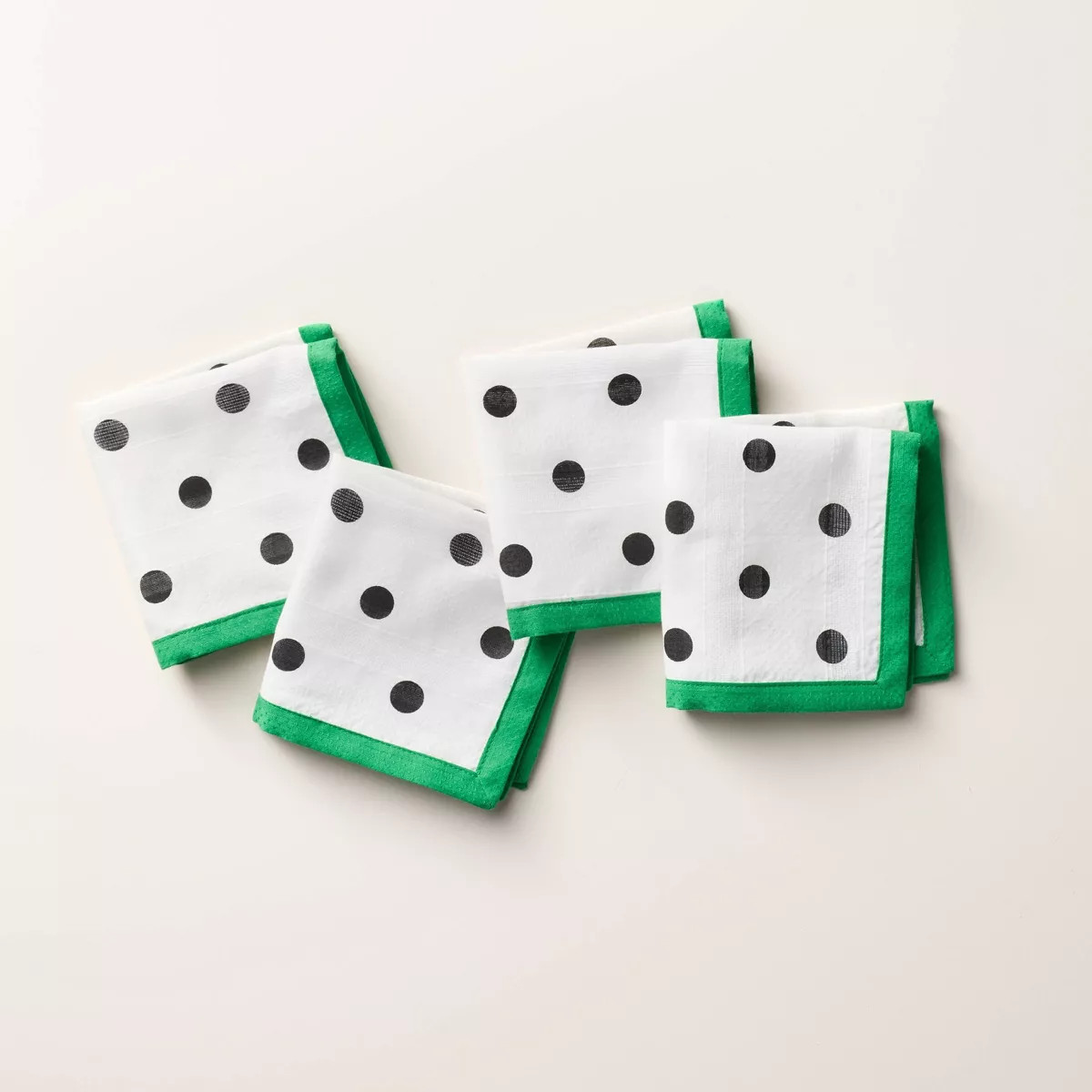 4ct Polka Dot Cloth Napkins Black/Cream/Green - kate spade new york x Target | Target