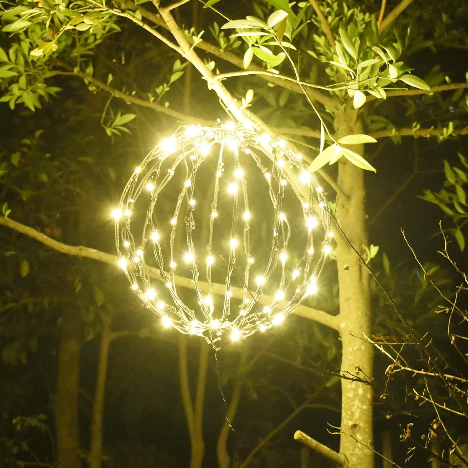 LIBERECOO LED Christmas Light Balls | 16" Metal Hanging Tree Sphere Light (1-Pack) - Outdoor Gard... | Amazon (US)