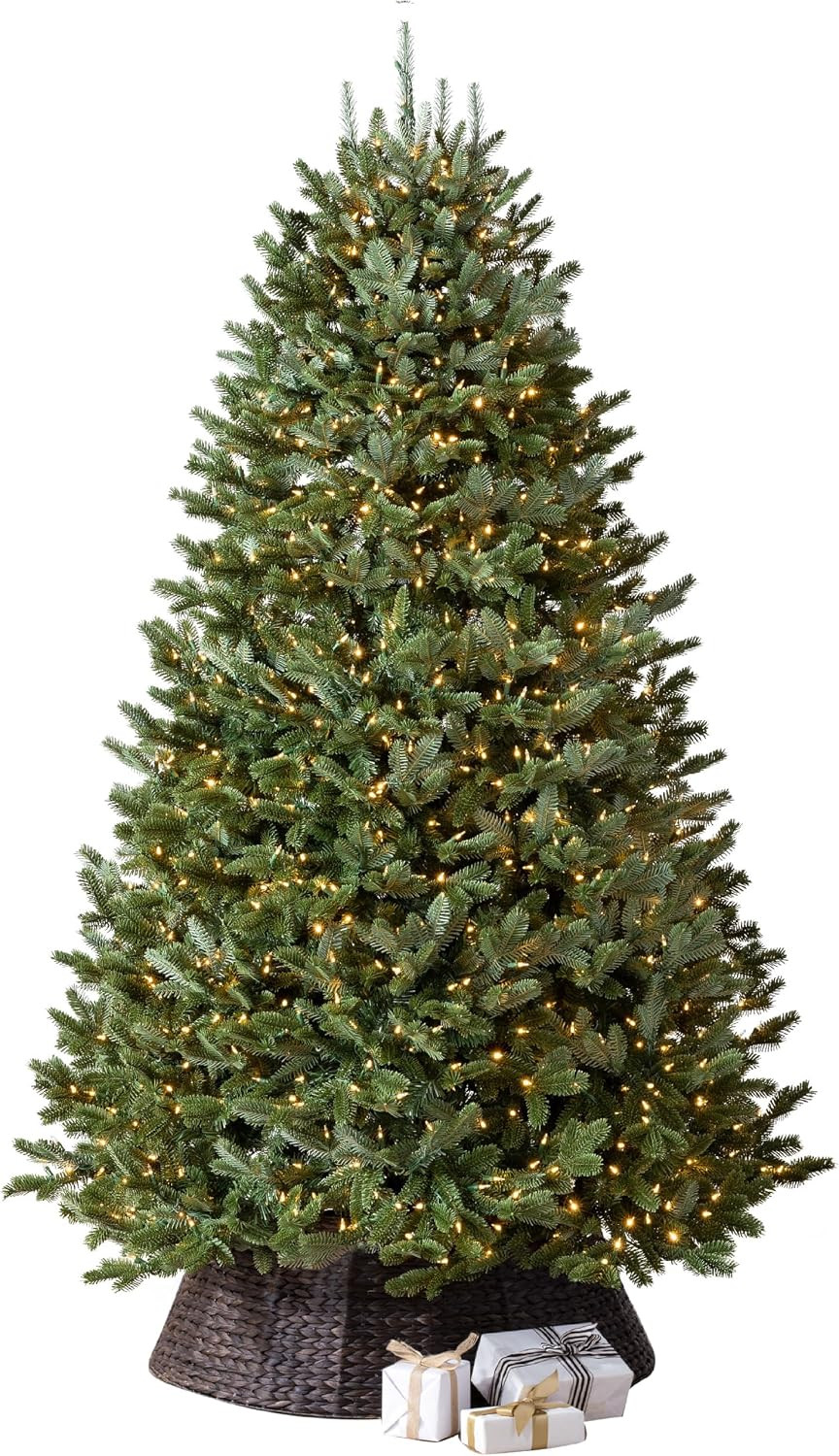 Balsam Hill BH Fraser Fir - Full Christmas Tree with Most Realistic True Needle Foliage, Easy Plug Technology & Multiple Height and Lighting Options, Clear Incandescent, 9ft | Amazon (US)