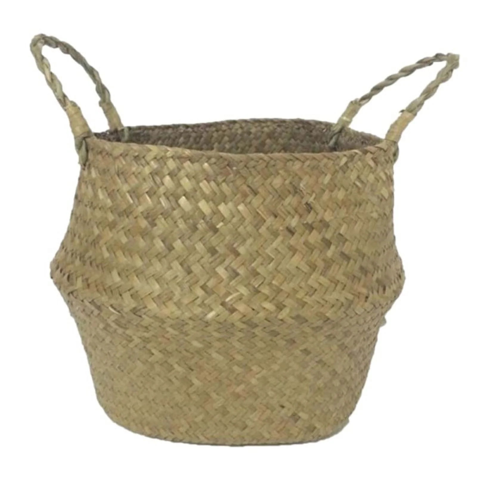 Big Clearance! Natural Seagrass Belly Basket with Handles, Wickerwork Basket Round Storage Wicker... | Walmart (US)