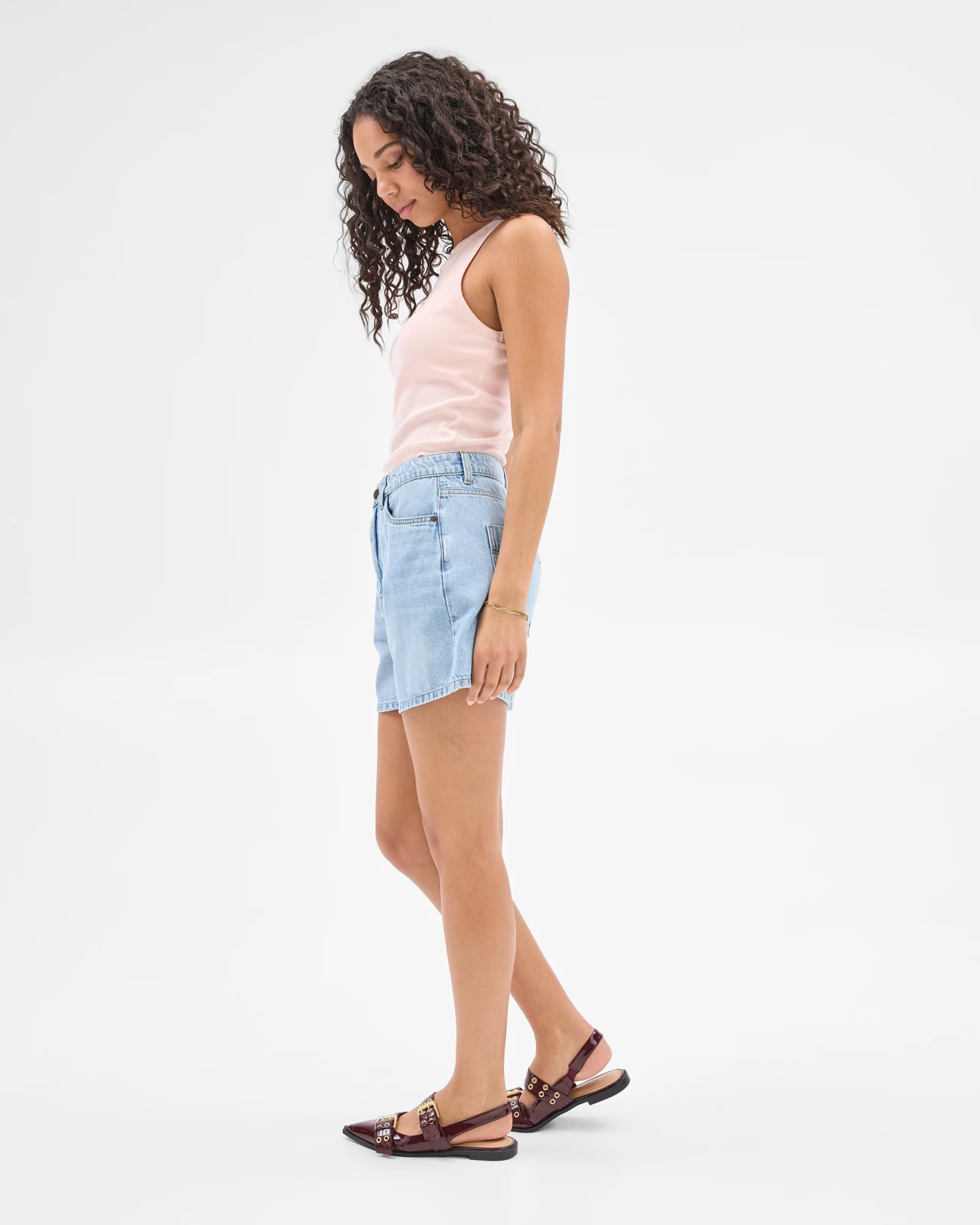 High Rise A-Line Denim Shorts  - Light Blue Wash | Target AU