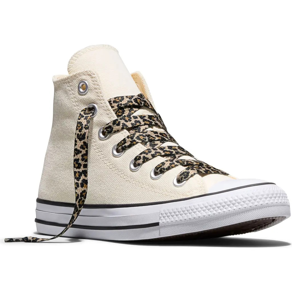 Converse Chuck Taylor All Star Leopard High Top Sneaker in Natural Ivory/white/black at Nordstrom, Size 5.5 | Nordstrom