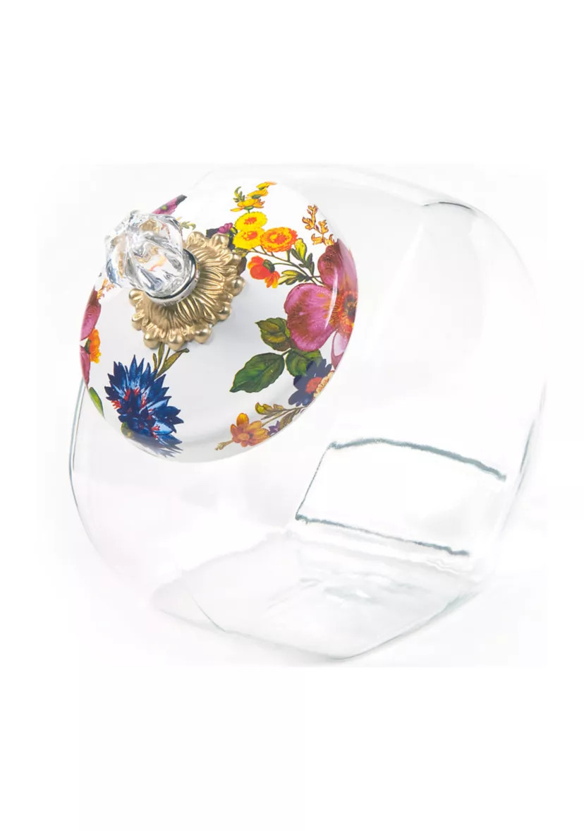 Cookie Jar with Flower Market Enamel Lid - White | Belk