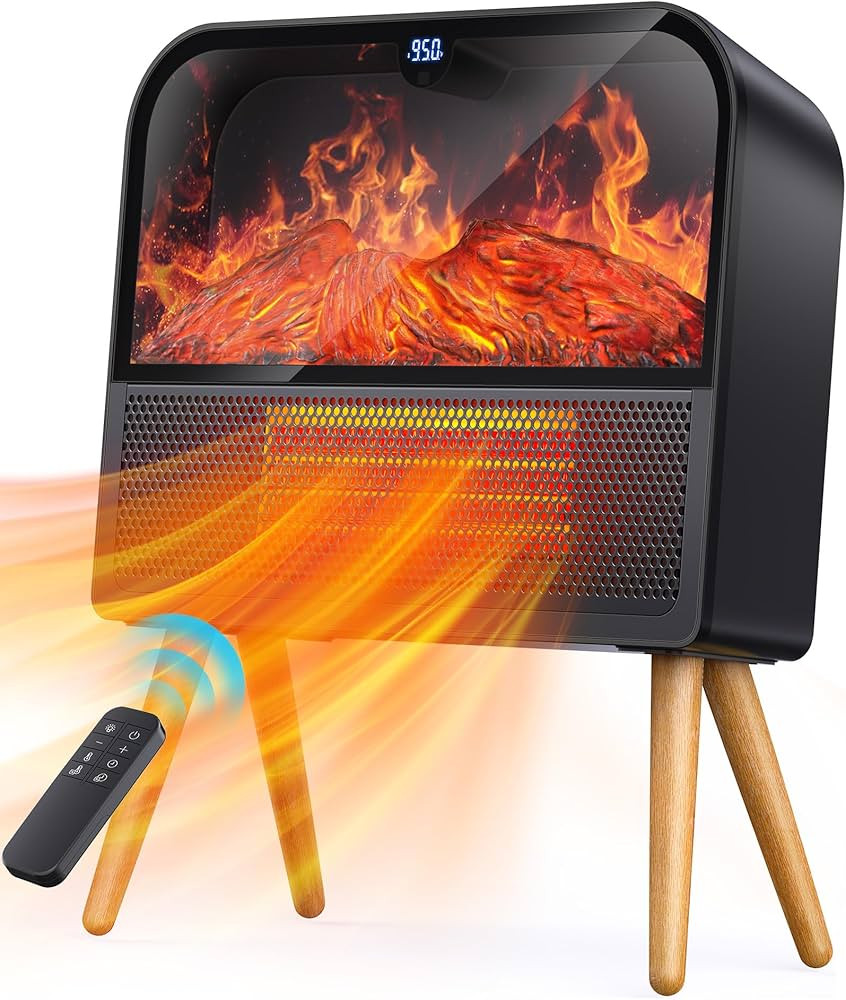 Burlan Space Heater for Indoor Use, Electric Fireplace Heater with Realistic 3D Flame, 1500W Fast... | Amazon (US)