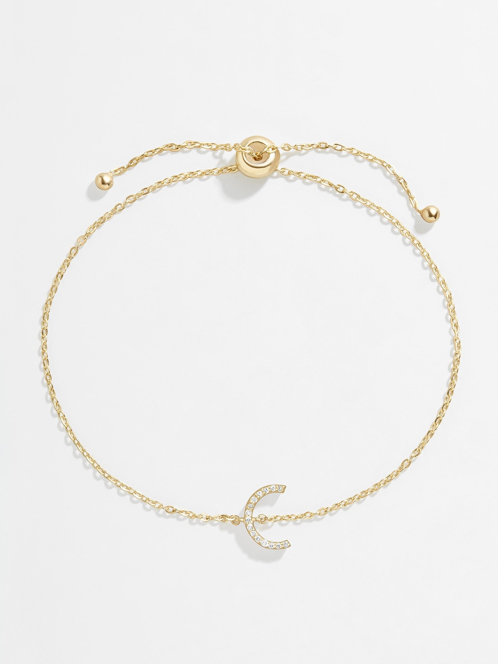 Initial 14K Gold Diamond Pull-Tie Bracelet | BaubleBar (US)