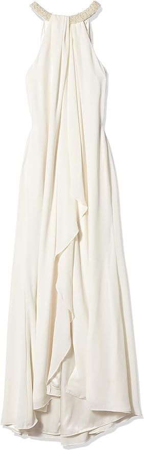Calvin Klein Women's Halter Neck Gown with Draped Front & Beading | Amazon (US)