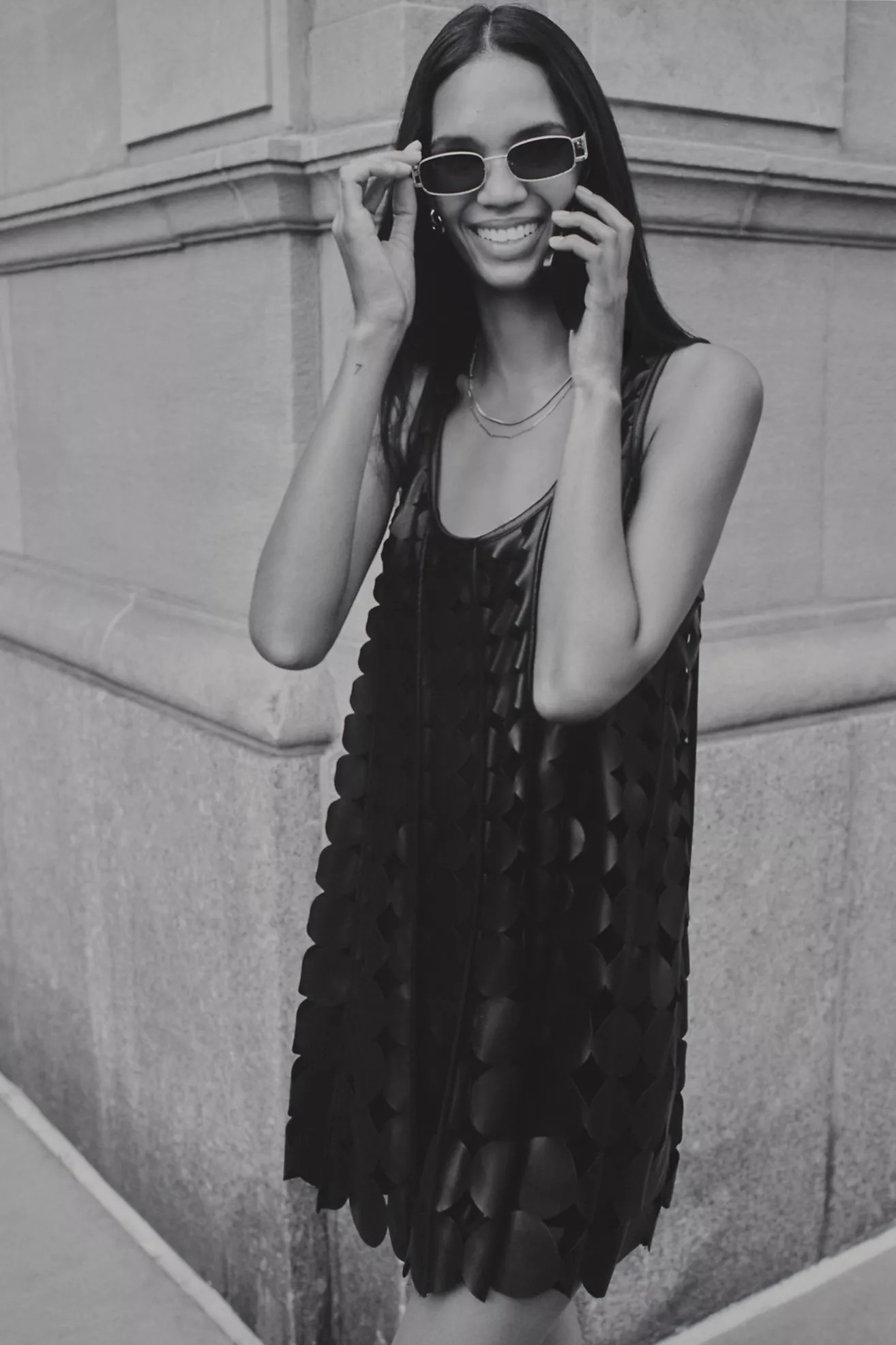 Maeve Faux-Leather Sleeveless Swing Dress | Anthropologie (US)