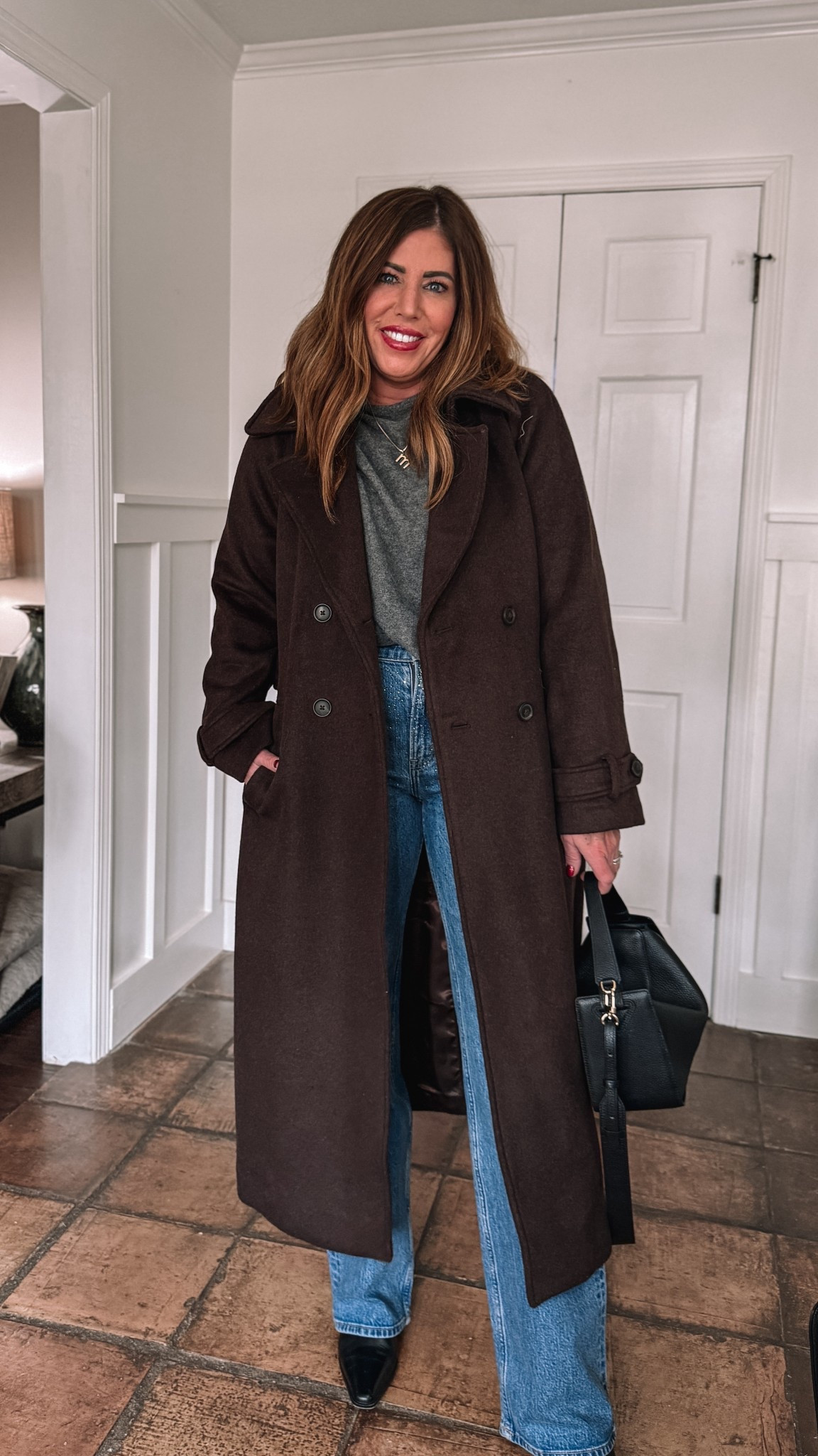Long dark brown wool blend trench coat- must have for winter! On sale 15% off, I’m wearing a medium



#LTKSaleAlert #LTKOver40 #LTKGiftGuide