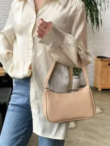 Solid Portable Shoulder Bag   COFFEE LIGHT COFFEE WHITE | ZAFUL (Global)