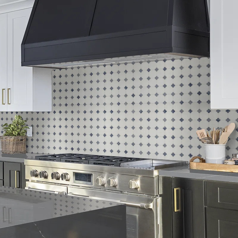 Azula Hatchwork 11.75" x 12.2" Marble Mosaic Tile | Perigold