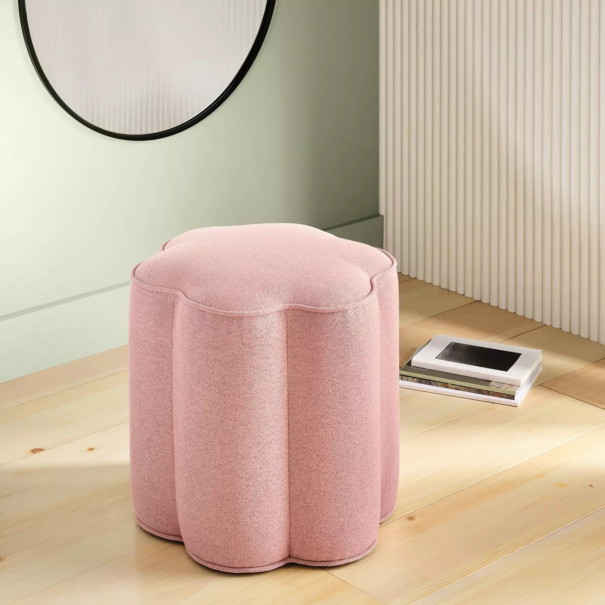 Scalloped Upholstered Ottoman - Room Essentials™ | Target