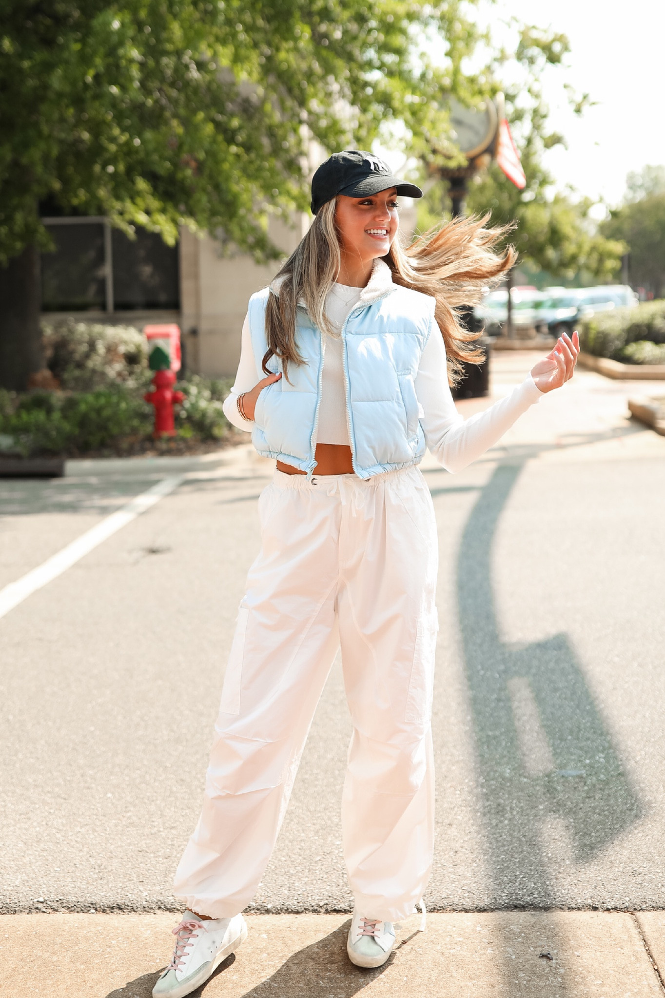 Walking into fall ready 😎 

The perfect puffer baby blue vest!!! I’m wearing a small in everything 

#LTKstyletip #LTKfindsunder50 #LTKSeasonal