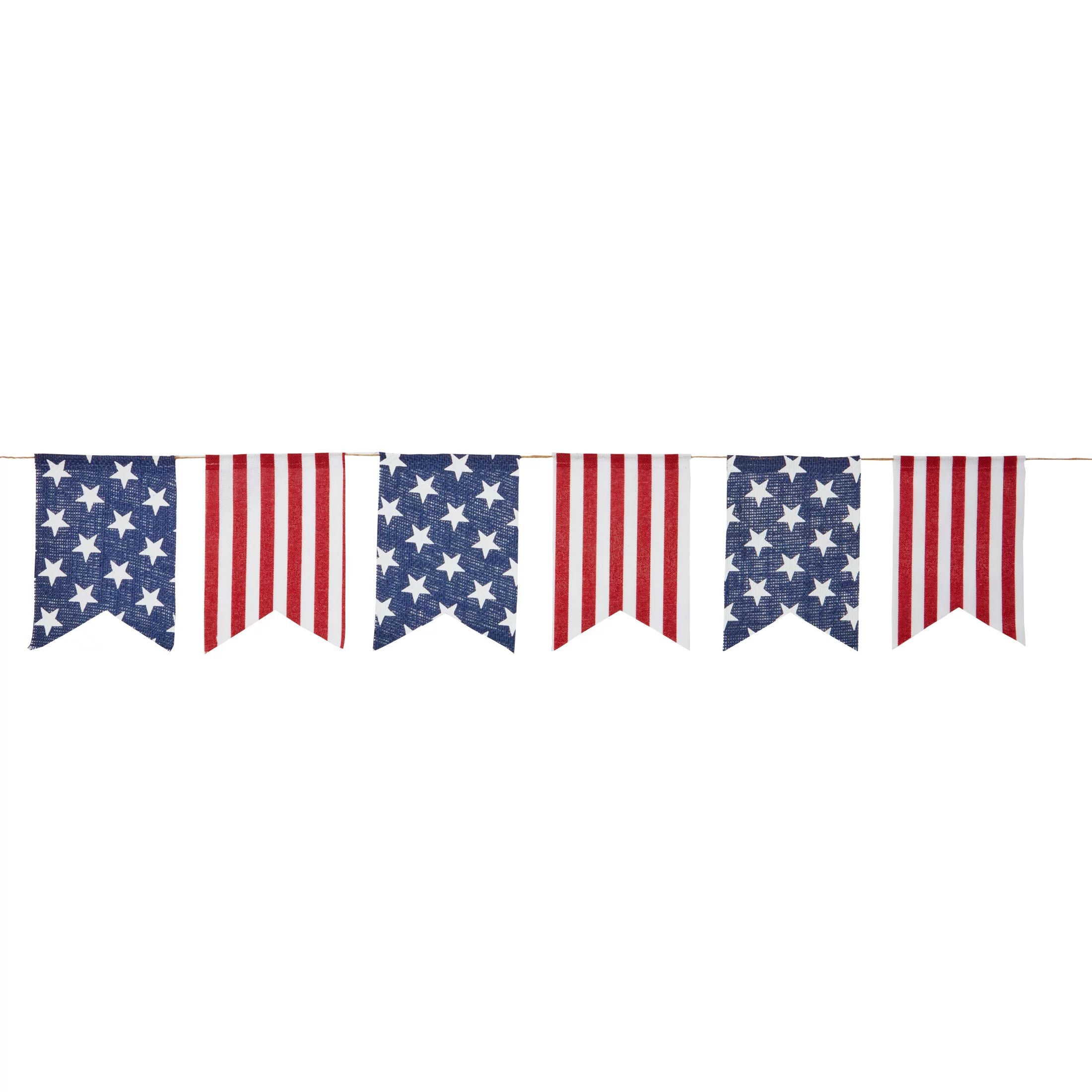 Way To Celebrate Red White Blue Star Stripe Banner, 19.5in | Walmart (US)