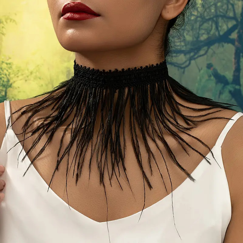 Exaggerated Velvet Statement Necklace Personality Unique - Temu | Temu Affiliate Program