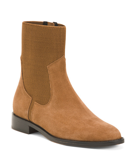 Gineva Suede Dress Heel Booties | TJ Maxx