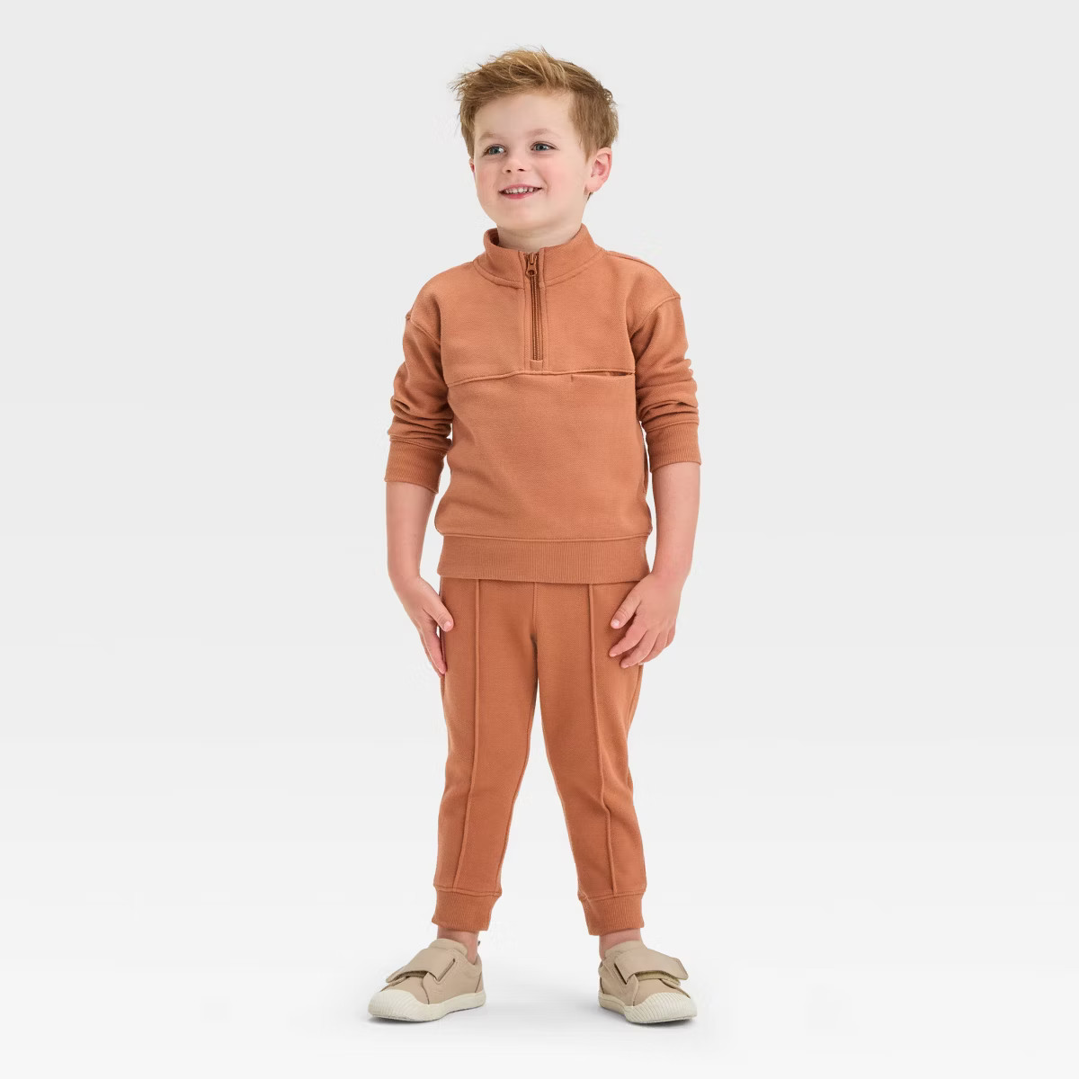 Toddler Boys' Long Sleeve Quarter Zip Pullover and Jogger Pants Set - Cat & Jack™ | Target