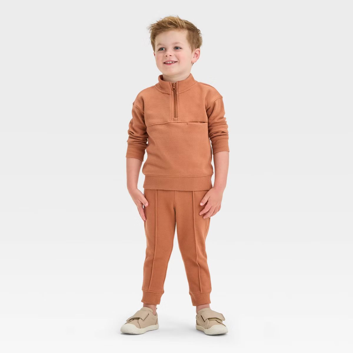 Toddler Boys' Long Sleeve Quarter Zip Pullover and Jogger Pants Set - Cat & Jack™ | Target