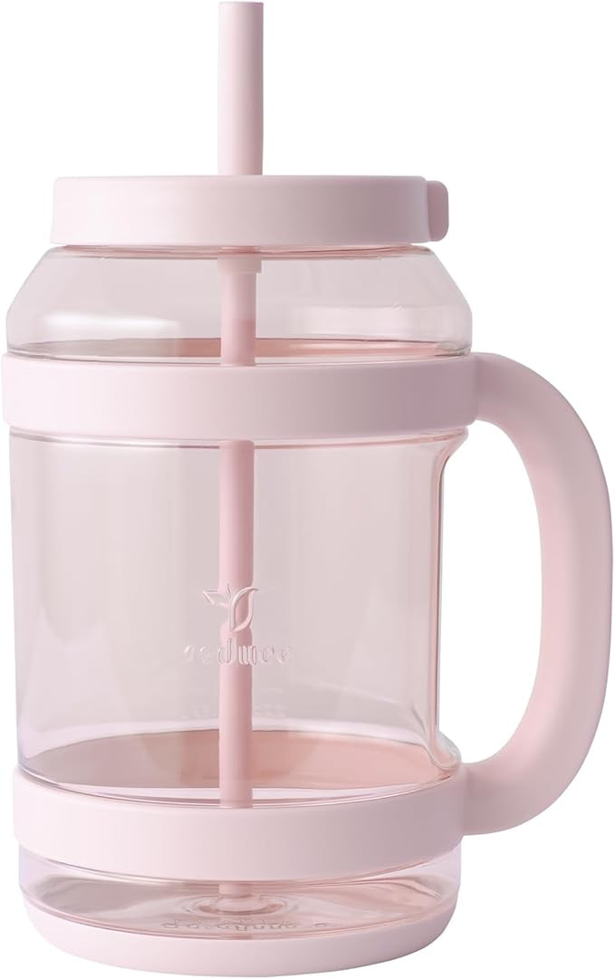 REDUCE WaterDay 80 oz Water Jug with Time/Ounce Markings - Spill-Proof Straw, Durable Tritan - Bi... | Amazon (US)