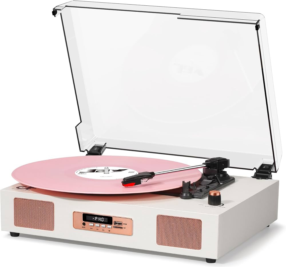 Vinyl Record Player Vintage Wireless Bluetooth Record Player with Enhanced Speakers, USB Recordin... | Amazon (US)