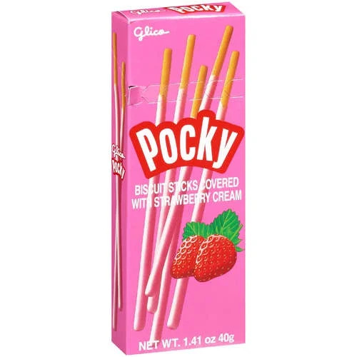 Glico Pocky Strawberry Cream Covered Biscuit Sticks, 1.41 oz | Walmart (US)