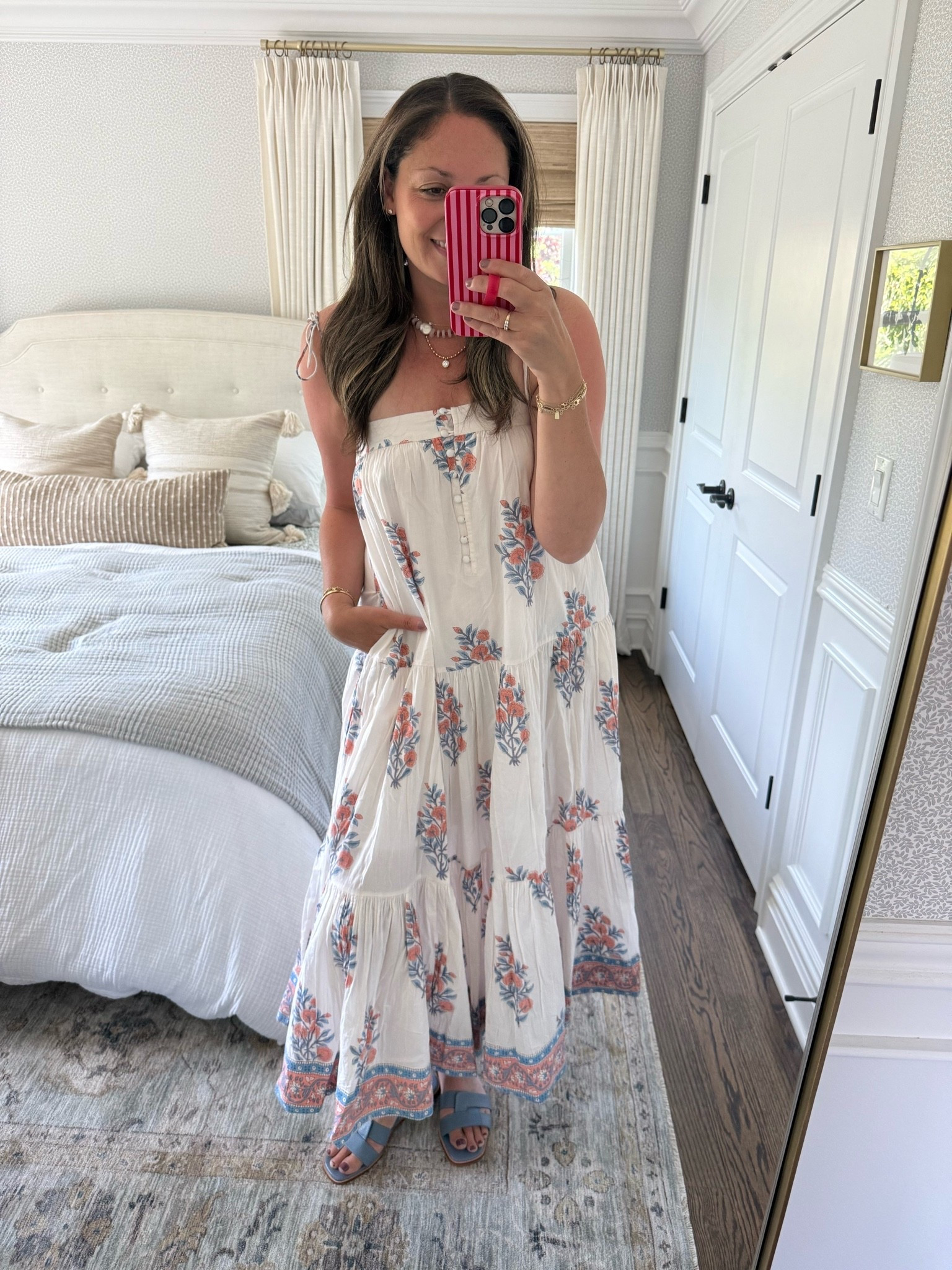 Loving this gorgeous block print sundress from Marea, it’s the perfect spring and summer outfit! I’m wearing a size small and the straps tie so they’re adjustable. This dress has pockets!! The perfect out-to-dinner or vacation dress 🙌🏻

#LTKdayinmylife #LTKootd #LTKSeasonal