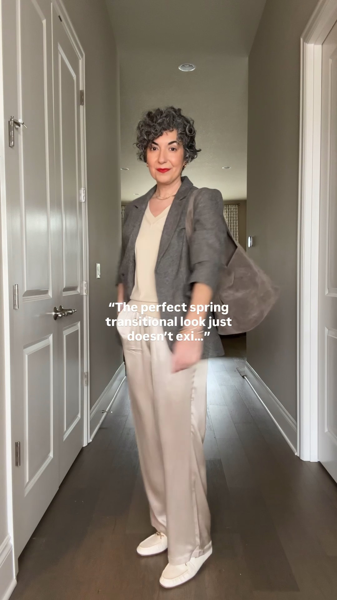 The perfect spring transition outfit featuring @onequince silk wide leg pants, wool oversized blazer and cotton cashmere sweater. I accessorized with chunky hoops and a fabulous suede shoulder bag! 
.
Wearing a medium in blazer and sweater and small in pants. Bag color is “pebble”.
.
#quincepartner #liketkit #onequince

#LTKgrwm