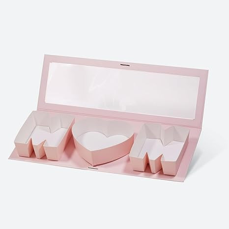 Geoto 17.3"x6.02"x2.05" Pink/Red/White Creative Mother's Day Gift Packaging Idea Fillable MOM Let... | Amazon (US)