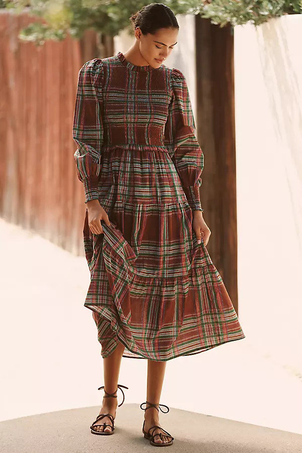 Ivy Plaid Tiered Maxi Dress | Anthropologie (US)