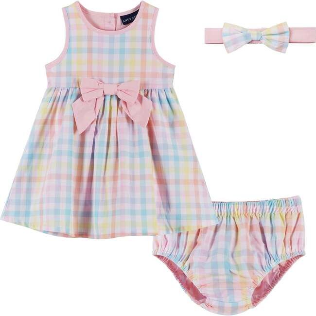 Easter Plaid Sundress And Bloomer Set, White | Maisonette