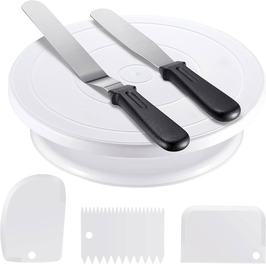 Kootek Cake Decorating Kit Baking Supplies Set Cake Turntable with 2 Frosting Straight Angled Spa... | Amazon (US)