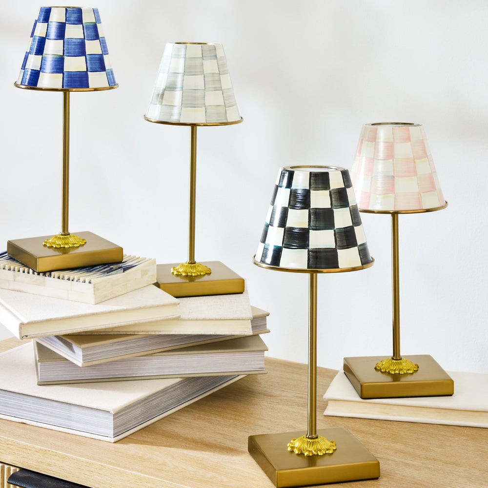 Enamel Check LED Cafe Table Lamp | MacKenzie-Childs