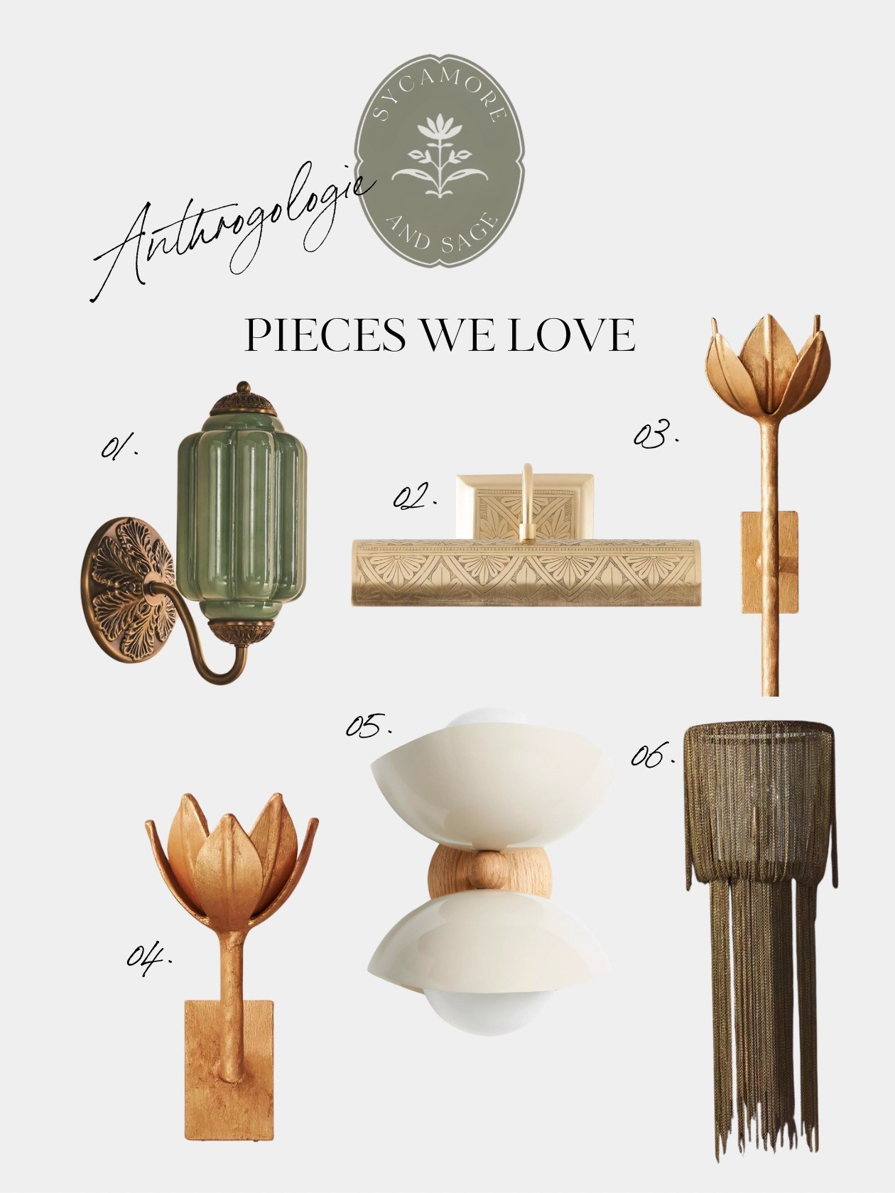 Anthropologie wall sconces are truly in a league of their own ✨ Each one feels like a little piece of art—with its own unique charm, beautiful finishes, and unexpected details that instantly elevate a space. From sculptural silhouettes to vintage-inspired designs, these sconces are anything but ordinary.

We’ve got our eyes on so many of them for upcoming projects (and let’s be honest… a few for our own homes too!) because they make such a wow statement. Whether you’re adding ambiance to a hallway, flanking a mirror, or styling a reading nook, these pieces are the perfect way to bring personality and warmth to any wall.

Can’t wait to see these shine! 💡 

#SycamoreandSage #AnthroFinds #StatementSconces #LightingGoals #DesignObsessed #WallCandy

#LTKHome