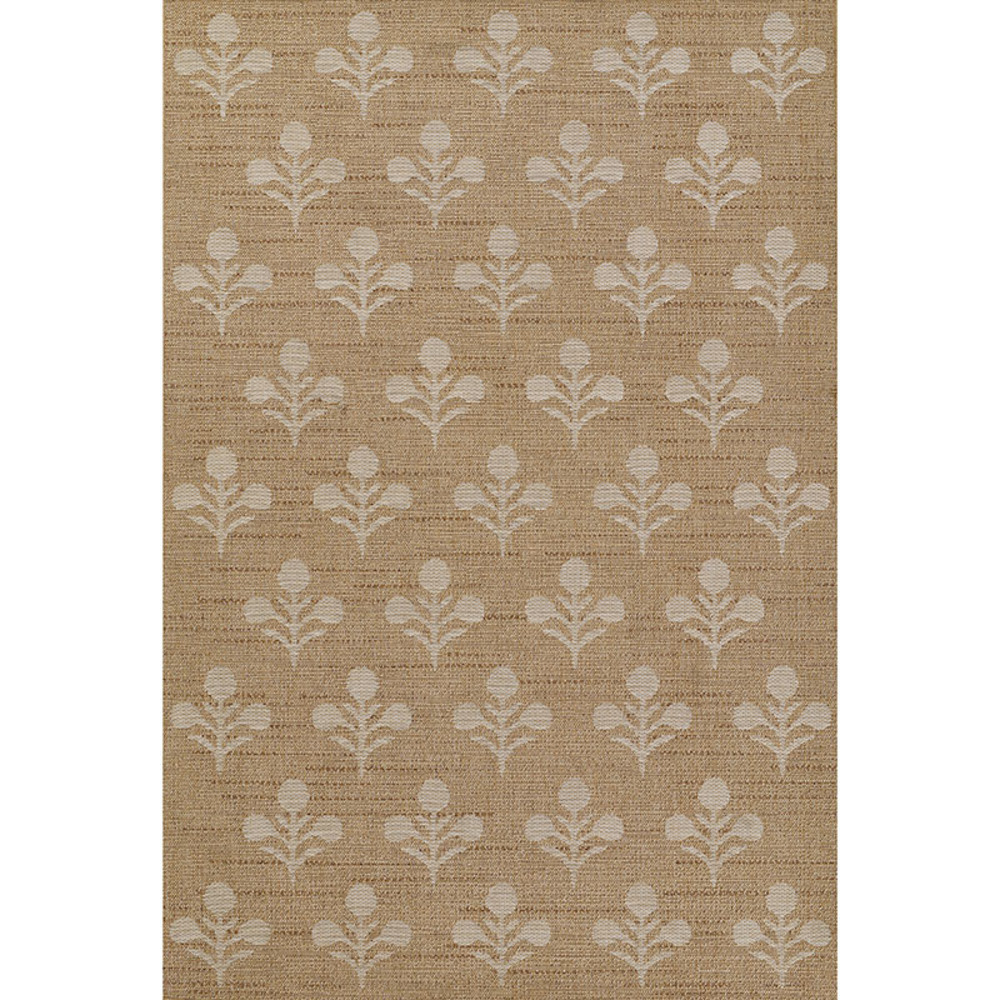 Floral Outdoor Rug - Beige, 4' 1" x 6' | The Company Store
