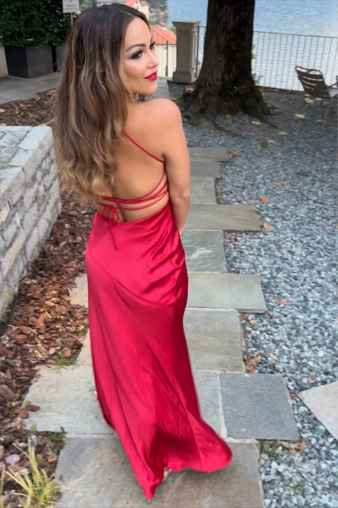 isobel maxi dress babyboo super low back with tie straps and a thigh high split Isobel Maxi Dress - Black