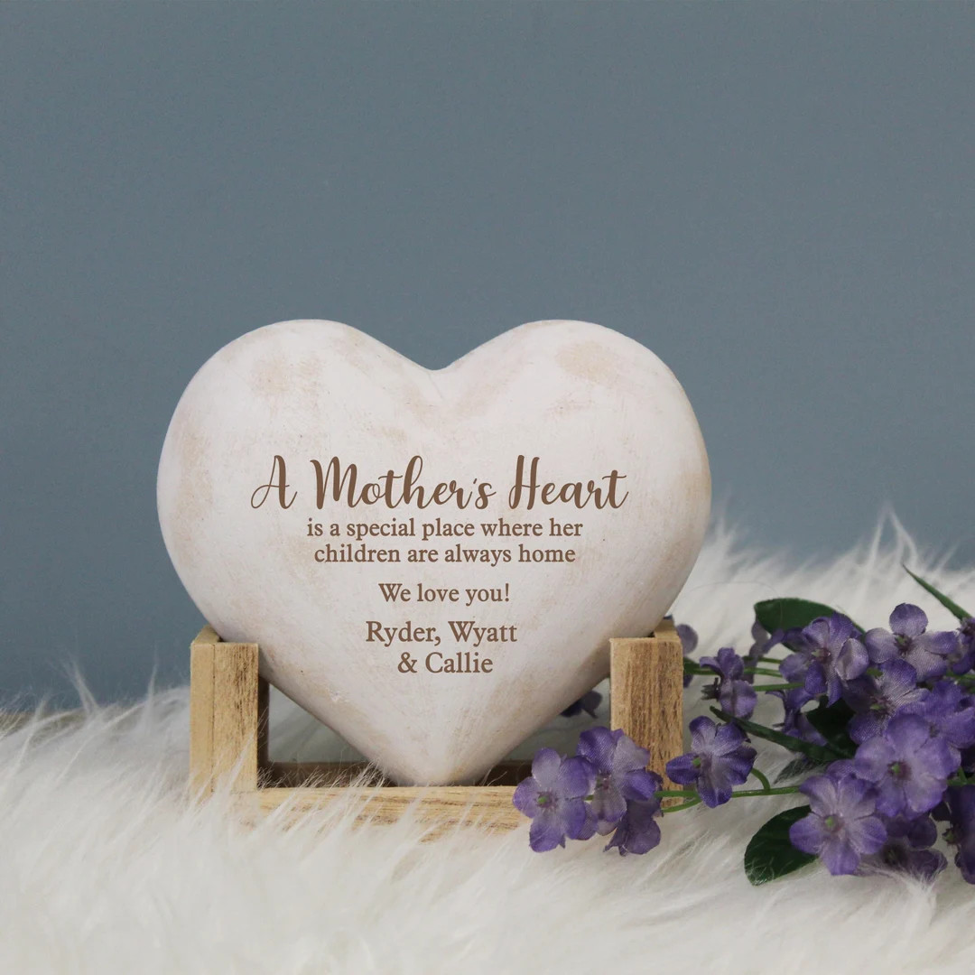Mom Personalized Heart Keepsake | Mother's Day Gift | Mother's Heart Home Decor Piece | Mother's ... | Etsy (US)