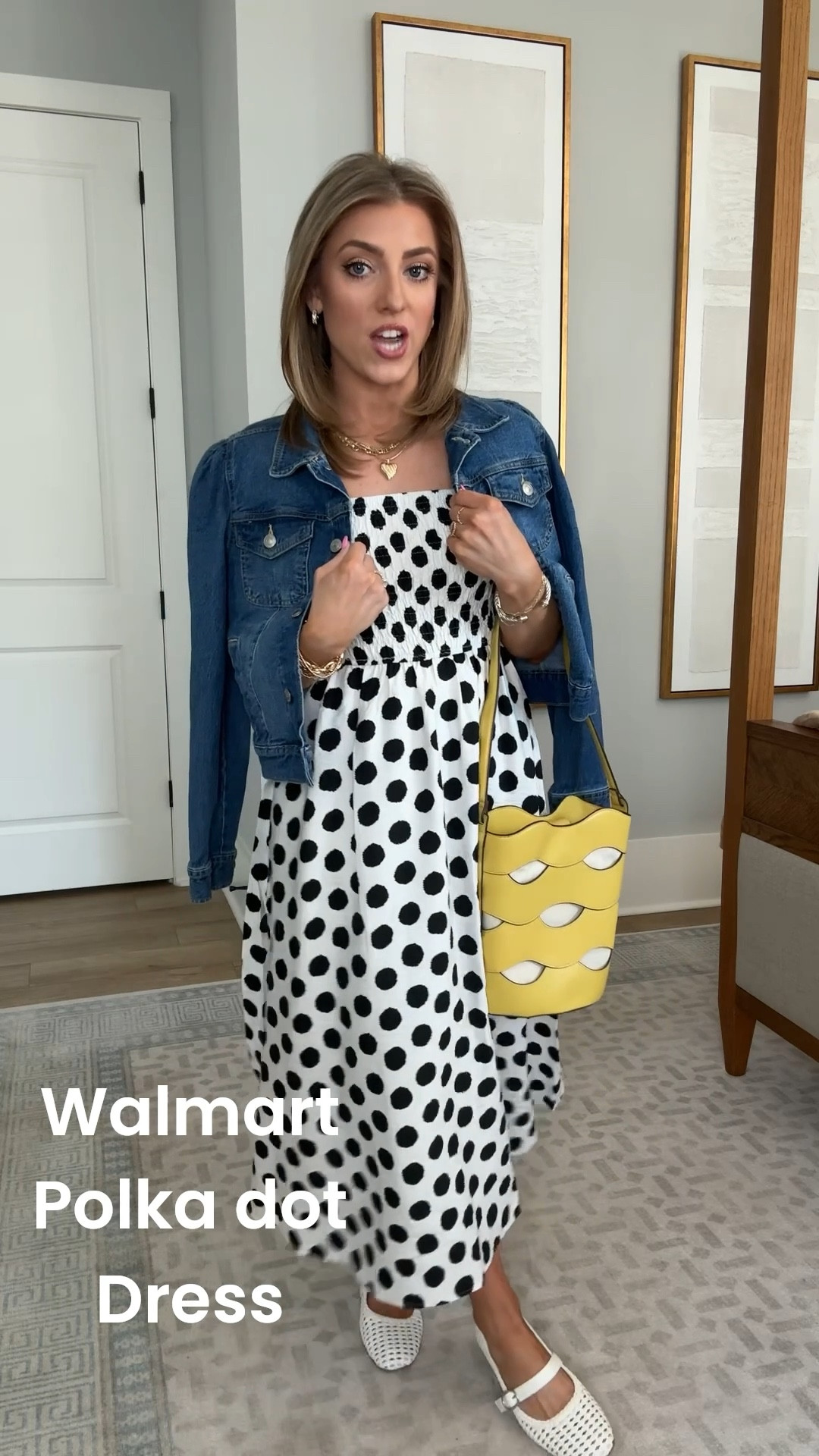 Polka dots forever 🤍 This Walmart midi dress is lightweight, flattering, and so easy to dress up or down. 😍 I love it styled with a denim jacket for everyday wear, but it’s also perfect on its own for spring events. Such a timeless Walmart find. Runs TTS.

#WalmartDress #PolkaDotStyle #SpringDress #AffordableFashion #WalmartNewArrivals #LTKStyle
