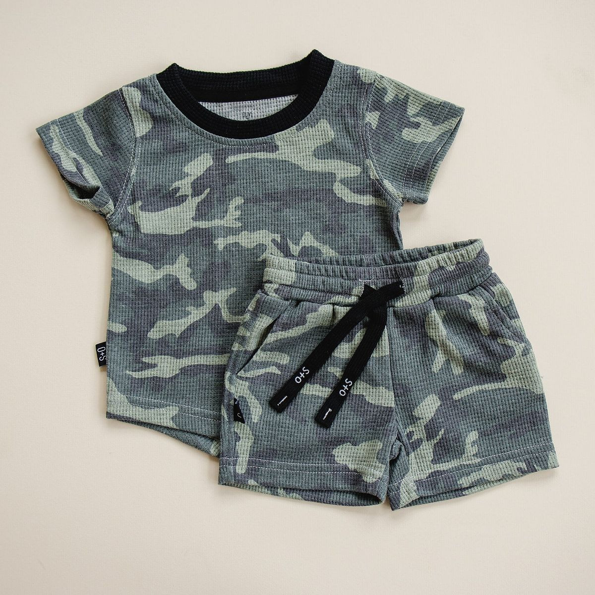 Kids Raven Waffle Knit Short Set - Olive + Scout | Target