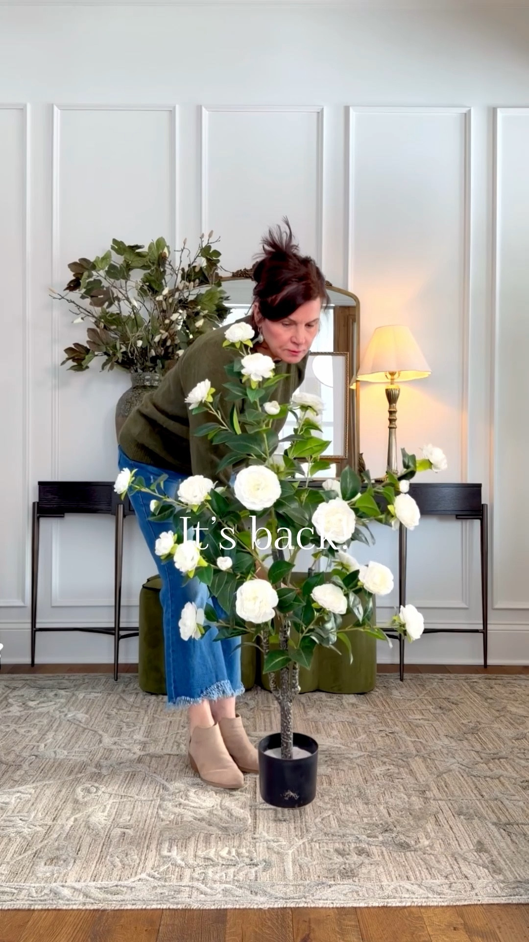 This pretty faux Camellia is back for spring! I got mine last spring and was so impressed with this one. Full, realistic and a great price point. It is so pretty in this new Walmart planter.

#LTKvlog #LTKHome #LTKSeasonal