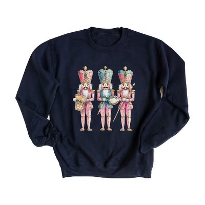 Simply Sage Market Women's Graphic Sweatshirt Nutcracker Pink - M - TrueNavy | Target