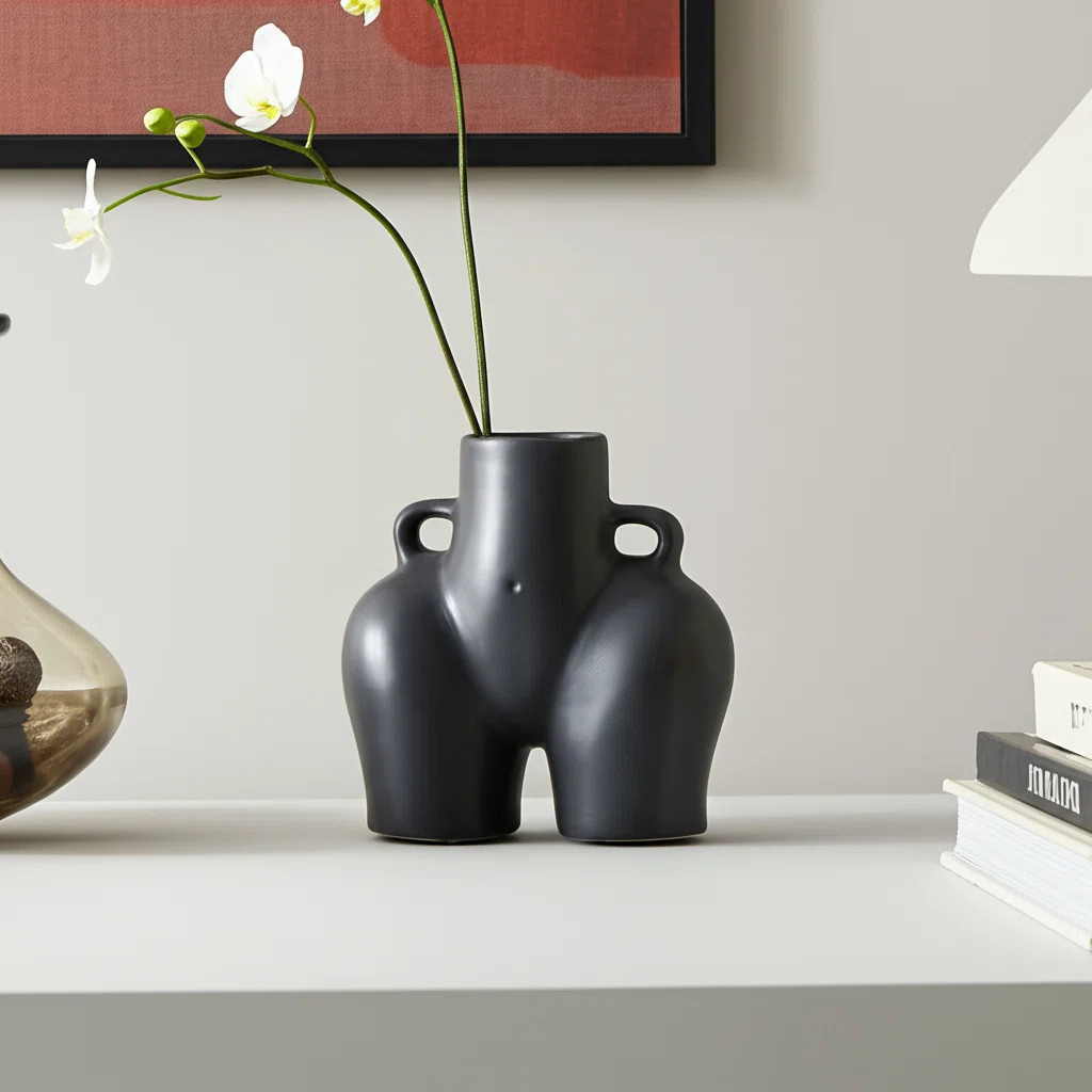 Brezhoneg Stoneware Ceramic Vase with Artistic Sculptural Design and Modern Abstract Aesthetic | Wayfair North America