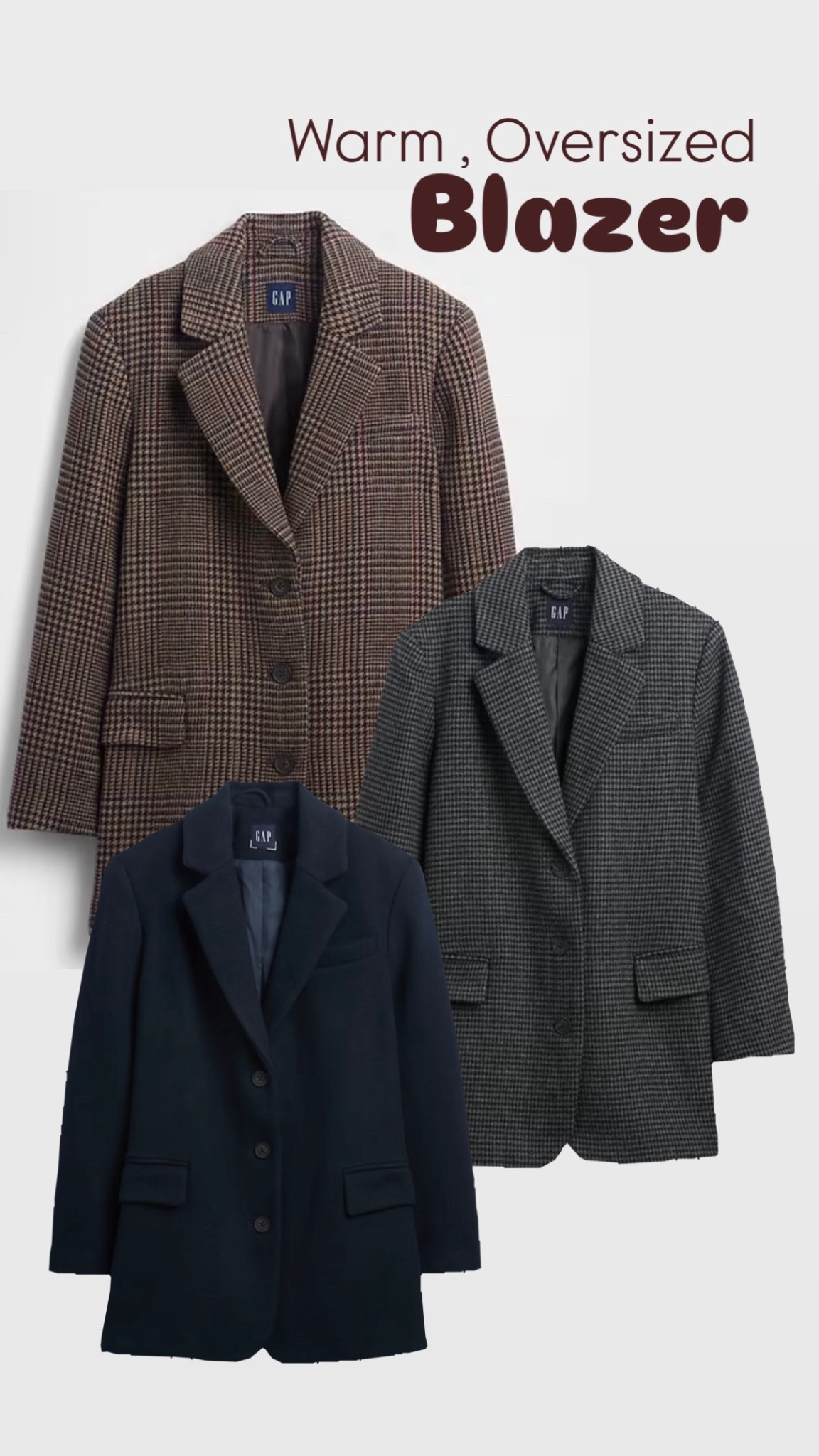 A timeless oversized blazer that adds instant polish while keeping you snug and stylish.

#fallfashion #gap 


#LTKSeasonal #LTKStyleTip #LTKSaleAlert