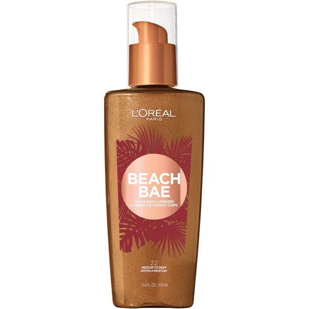 L'Oreal Paris Makeup Summer Belle Makeup, Beach Bae Face & Body Liquid Luminizer, Medium to Deep,... | Walmart (US)