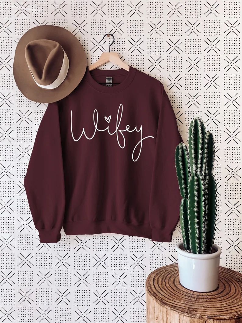 Wifey Sweatshirt, Bridal Shower Gift, Engagement Sweatshirt, Gift for Bride, Gift for Fiance, Wed... | Etsy (US)