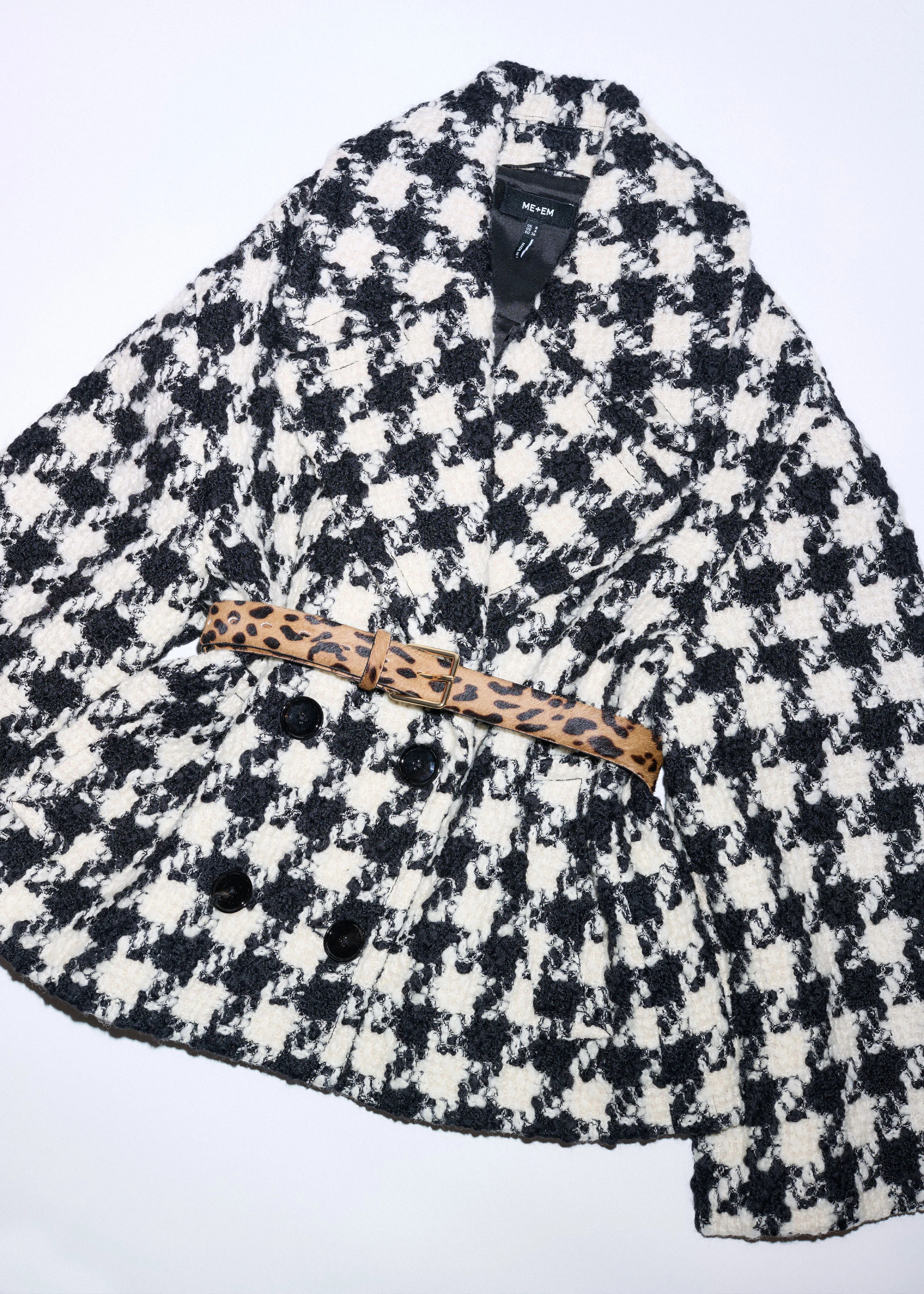 Statement Swing Coat Italian Houndstooth Wool | ME+EM Global (Excluding US)